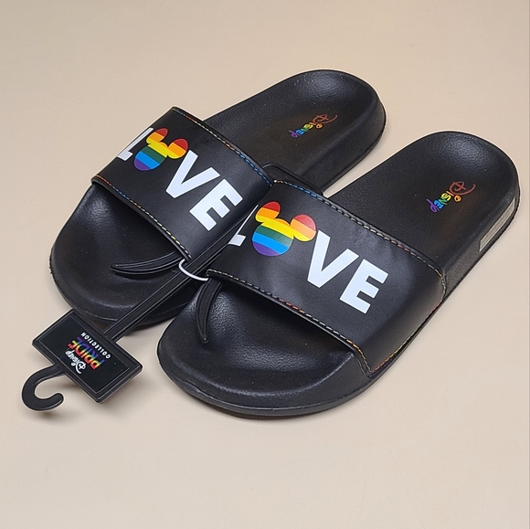 Disney Shoes - Disney Mickey Mouse Love slides size 8-9